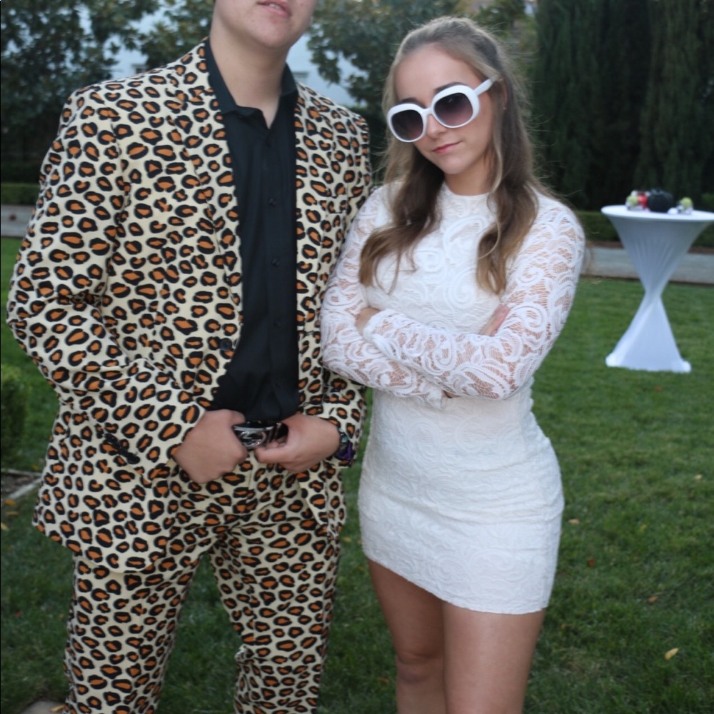 White floral homecoming dress